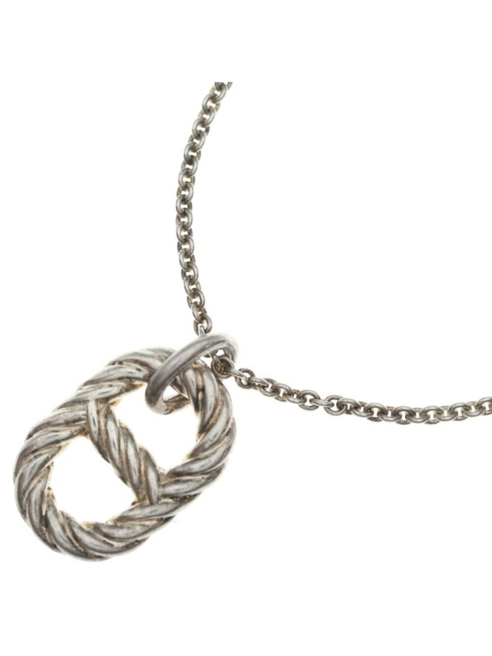 Hermes Chaine D'Ancre Alea II Pendant GM Necklace Silver